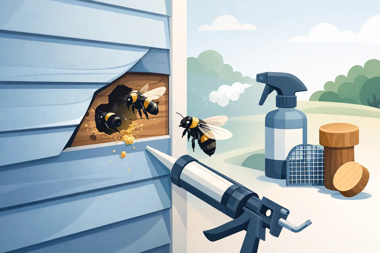 How to Stop Carpenter Bees Behind Siding